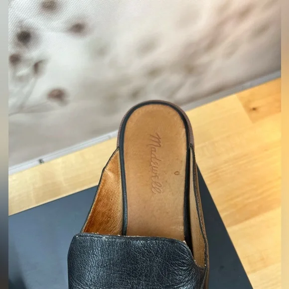 Madewell black leather loafer mule size 8 - Picture 6 of 11